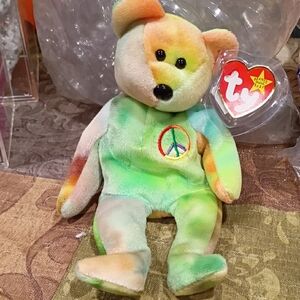 Ty Tie-Dye Peace Bear Plush Toy